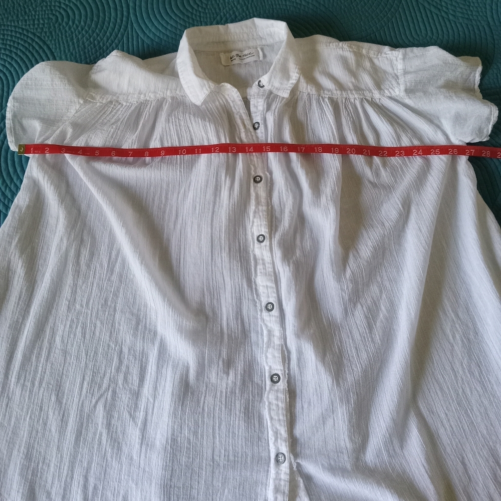 We The Free Oversized White Gauzy Button Down Top - Picture 8 of 8